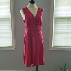 Heather Pink Sleeveless V-Neck Midi Eco Sundress